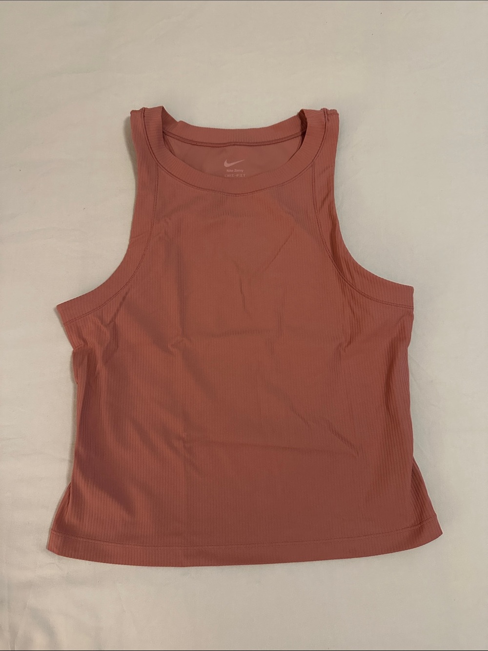 Nike Ribbed Racerback Tank Top in Dusty Rose